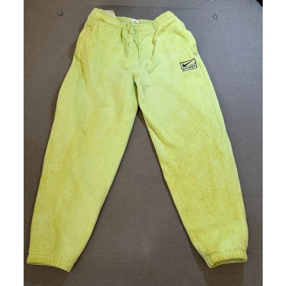 Nike Stussy Tie‎ Dye Joggers Sweatpants Lime Green Mens Size Medium 32X28.